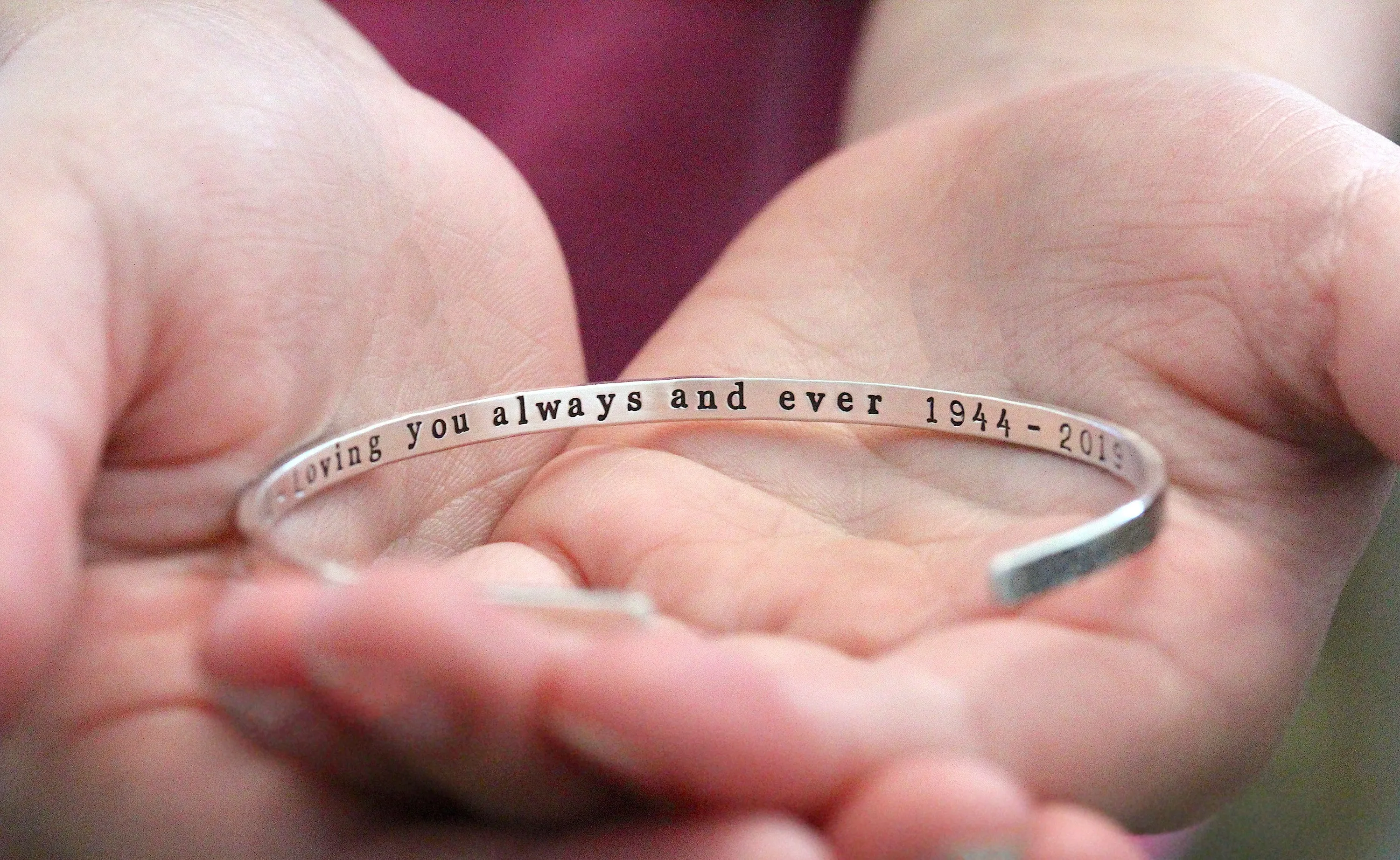 personalized textured cuff { sterling silver }