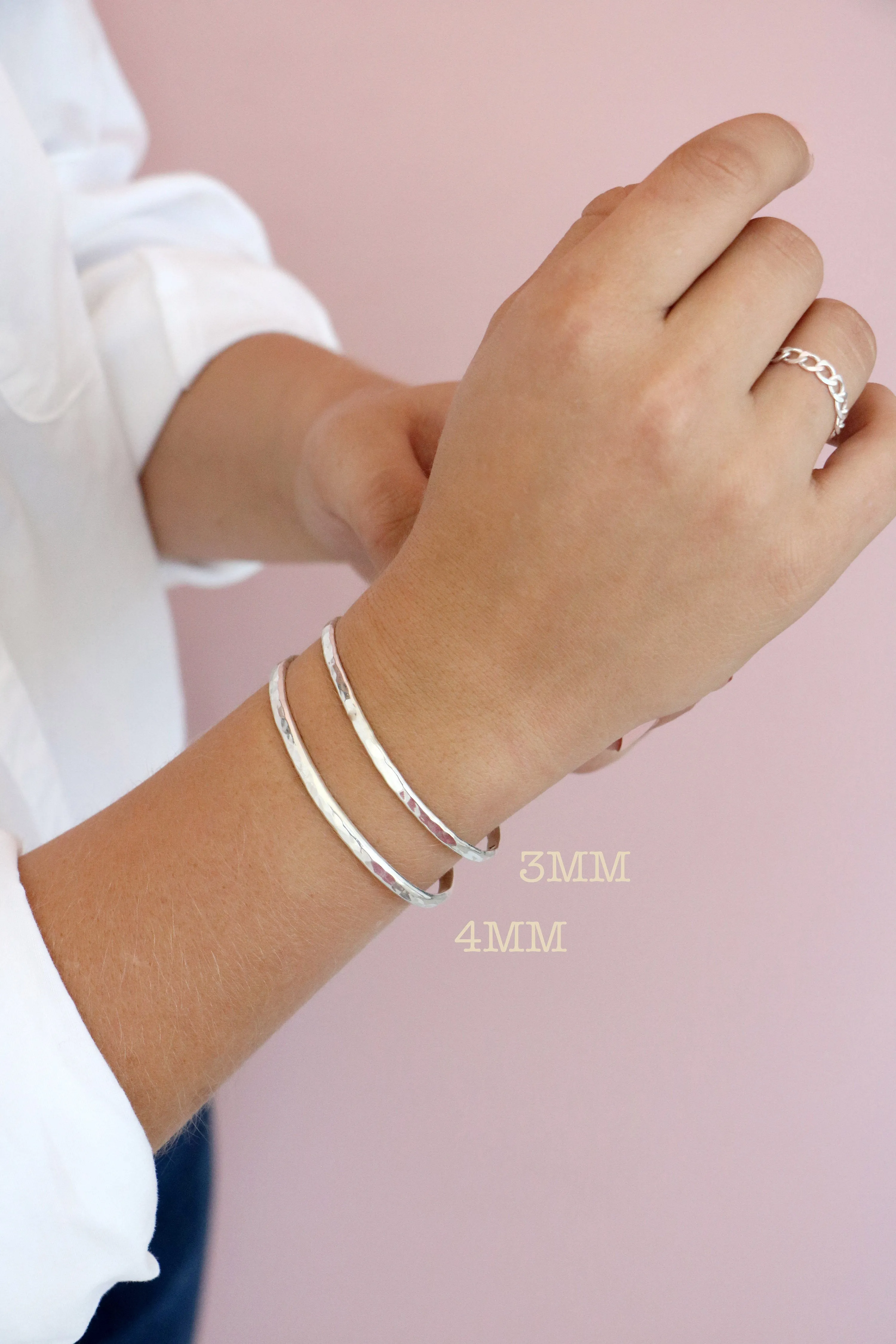 personalized textured cuff { sterling silver }