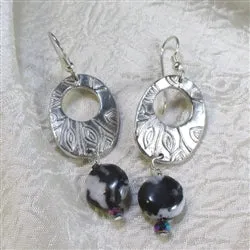 Pewter and Zebra Jasper Earrings