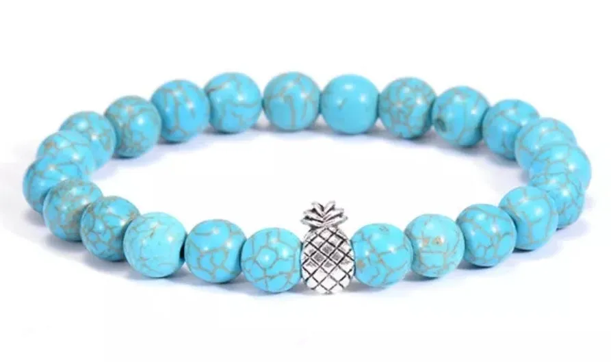 Pineapple Natural Stone Bracelet (3) Colors