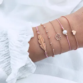 Pink Lotus Bracelet Set