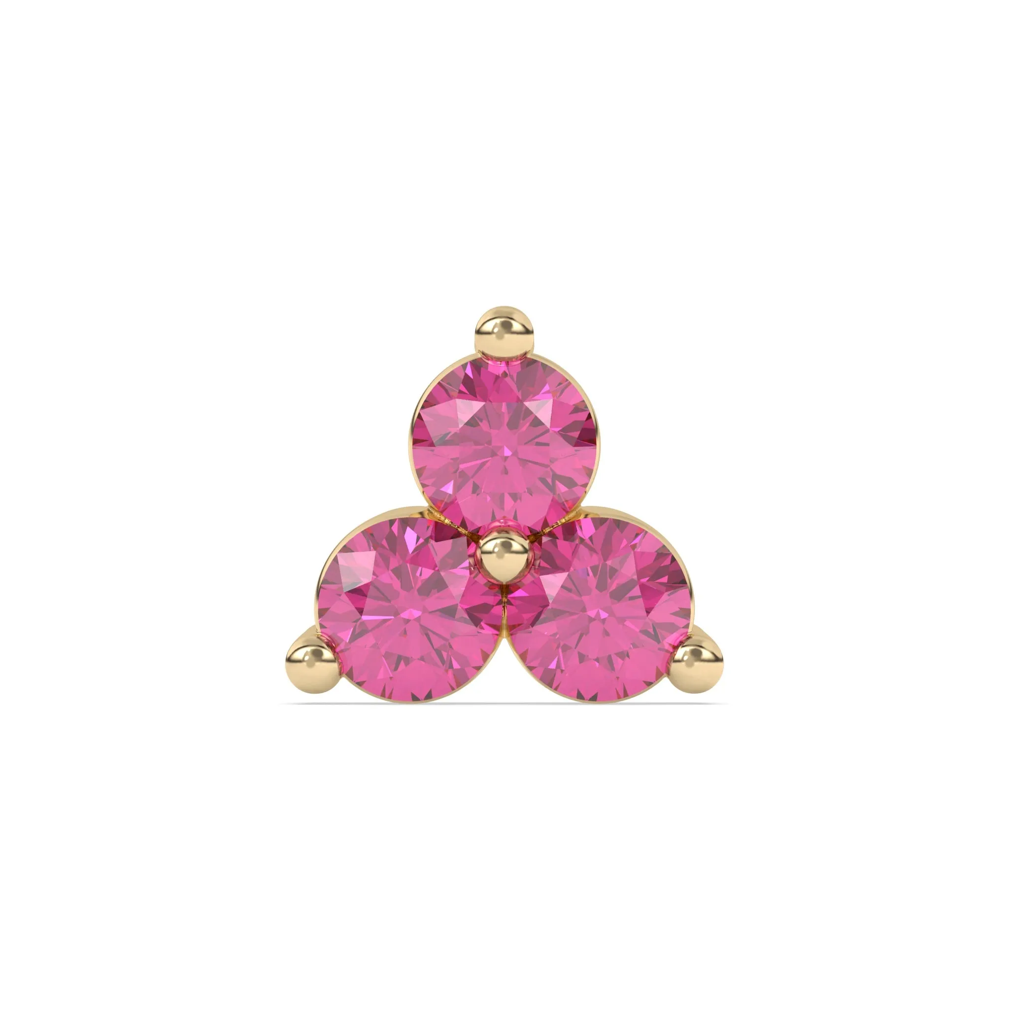 Pink Sapphire Triple Stud