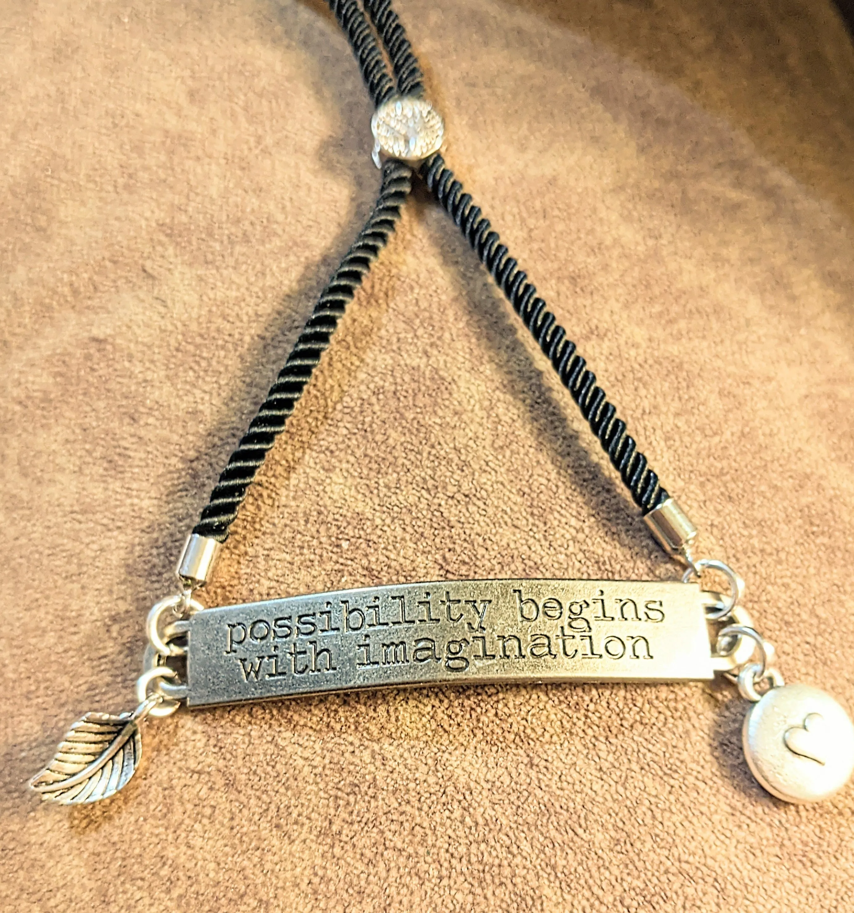 Possibility Begins with Imagination adjustable bolo bracelet