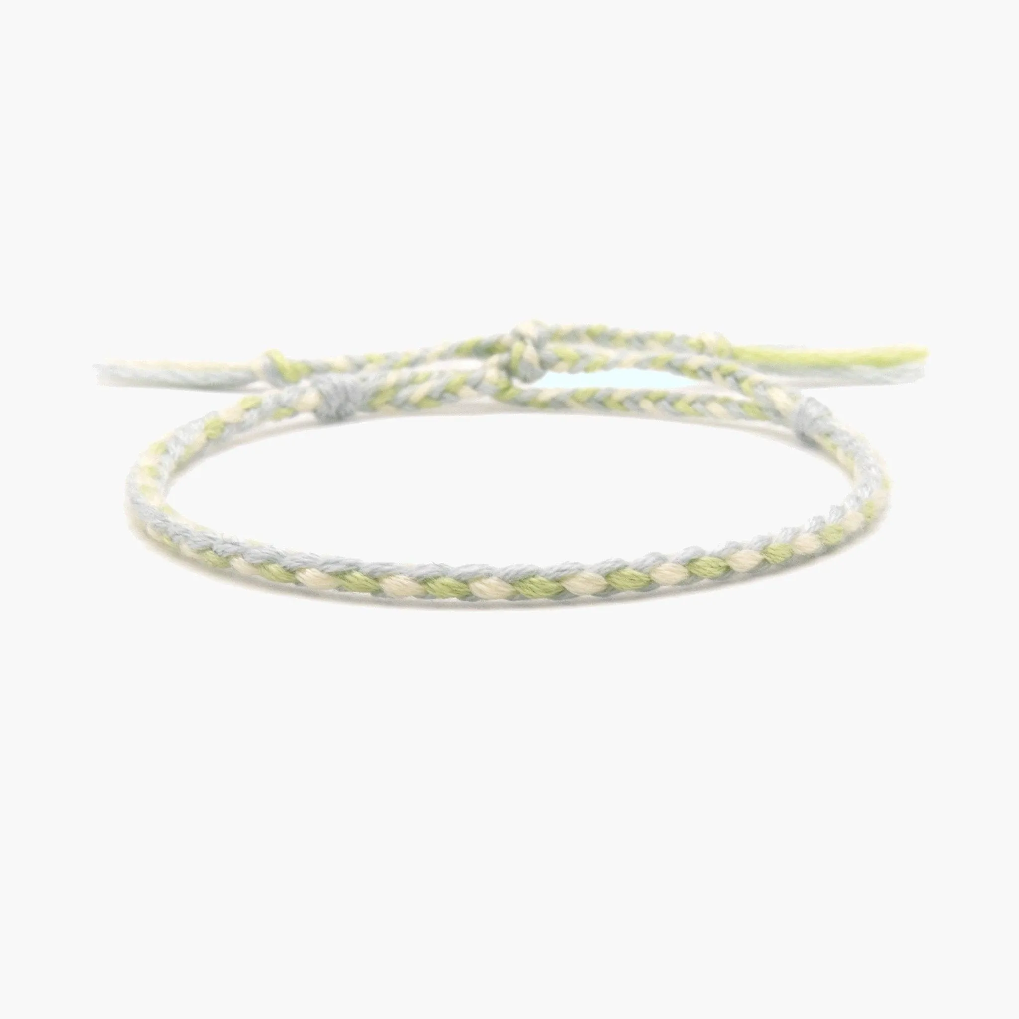 Pranayama Cotton Bracelet (Turquoise/Green/White)