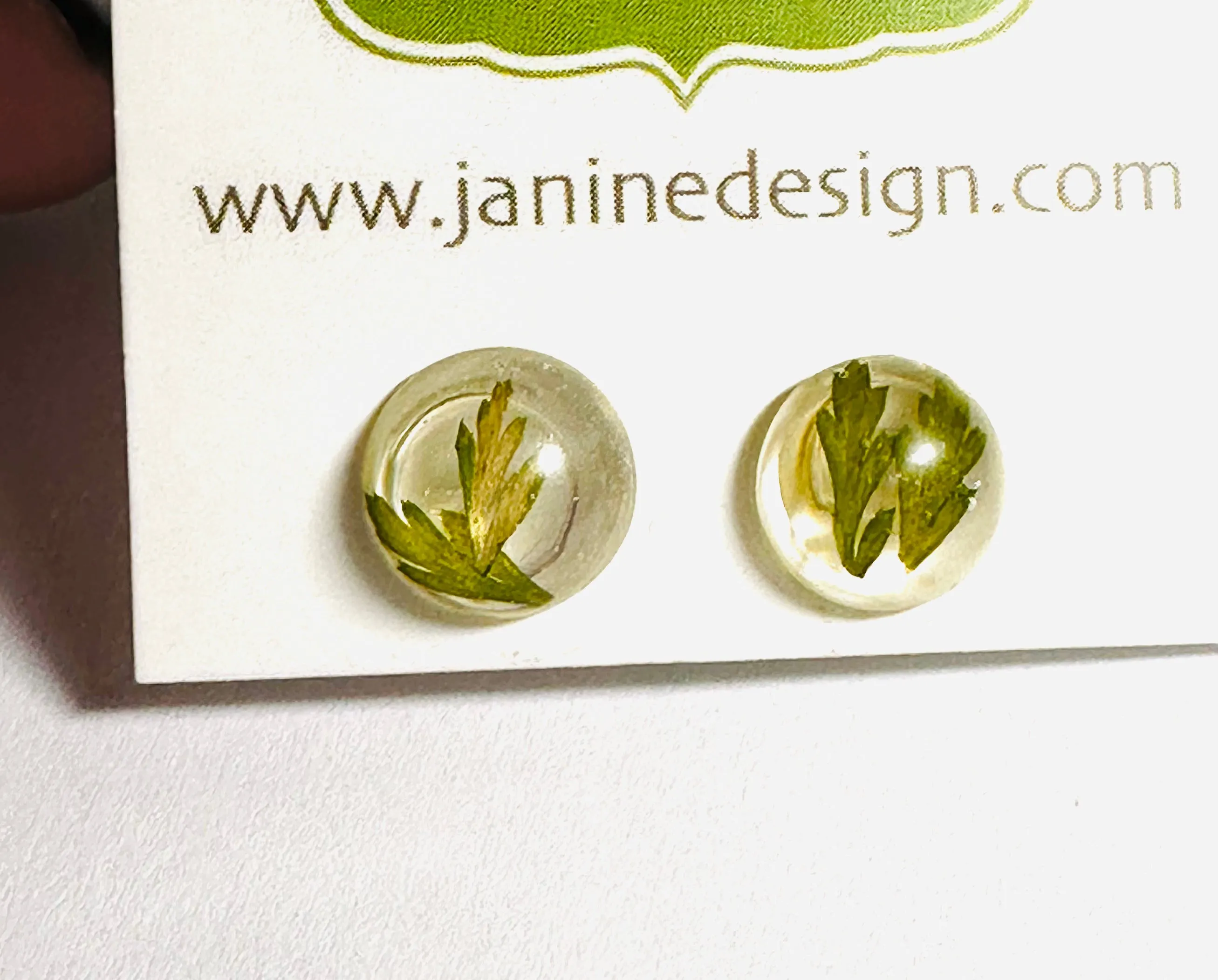 Pressed Flower Earrings/ Flower Studs/Resin Drop Studs