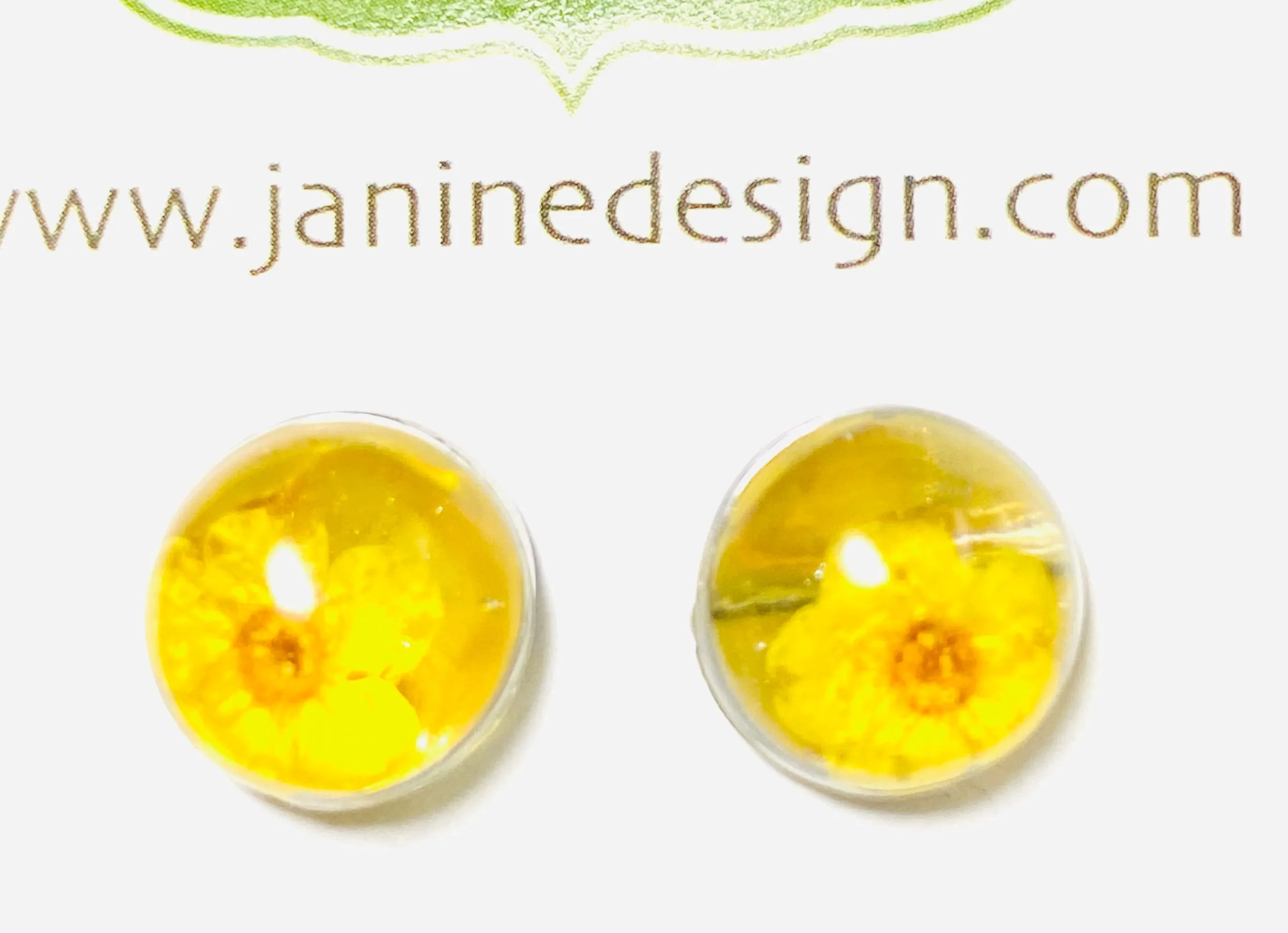 Pressed Flower Earrings/ Flower Studs/Resin Drop Studs