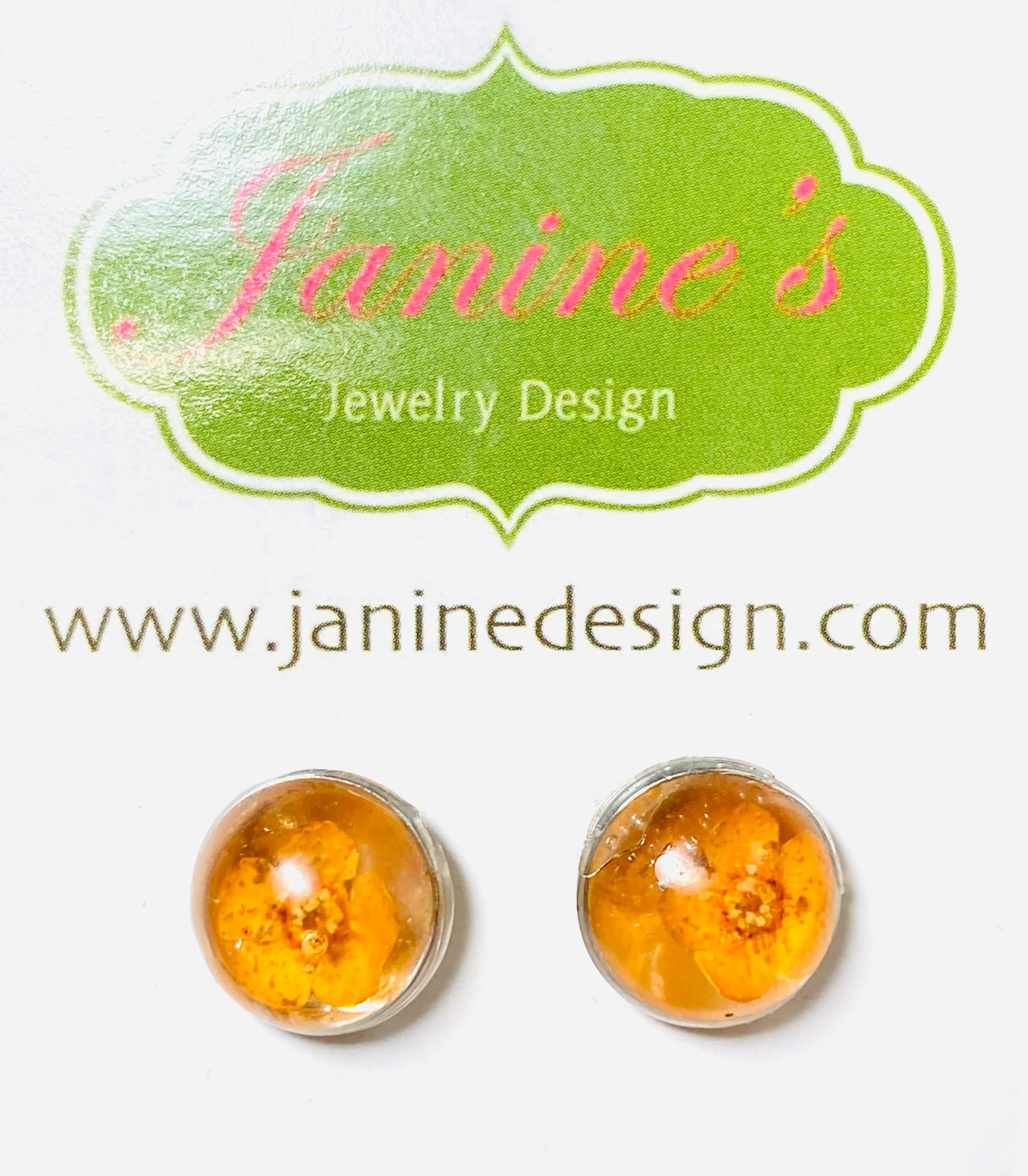 Pressed Flower Earrings/ Flower Studs/Resin Drop Studs