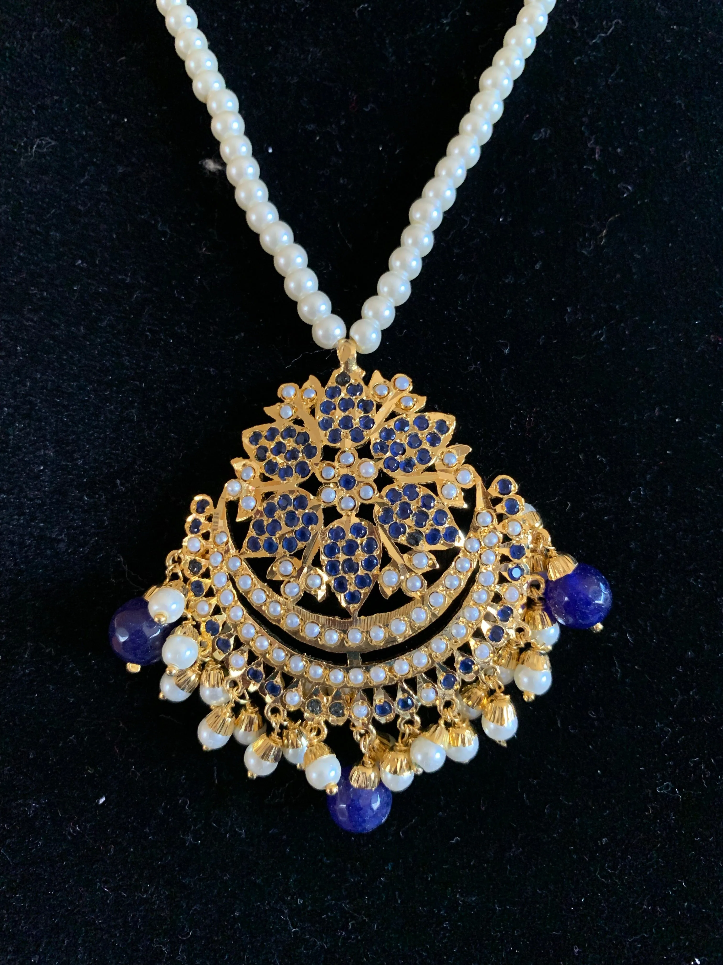 PS415 Mohini pendant set ( sapphire   )READY TO SHIP