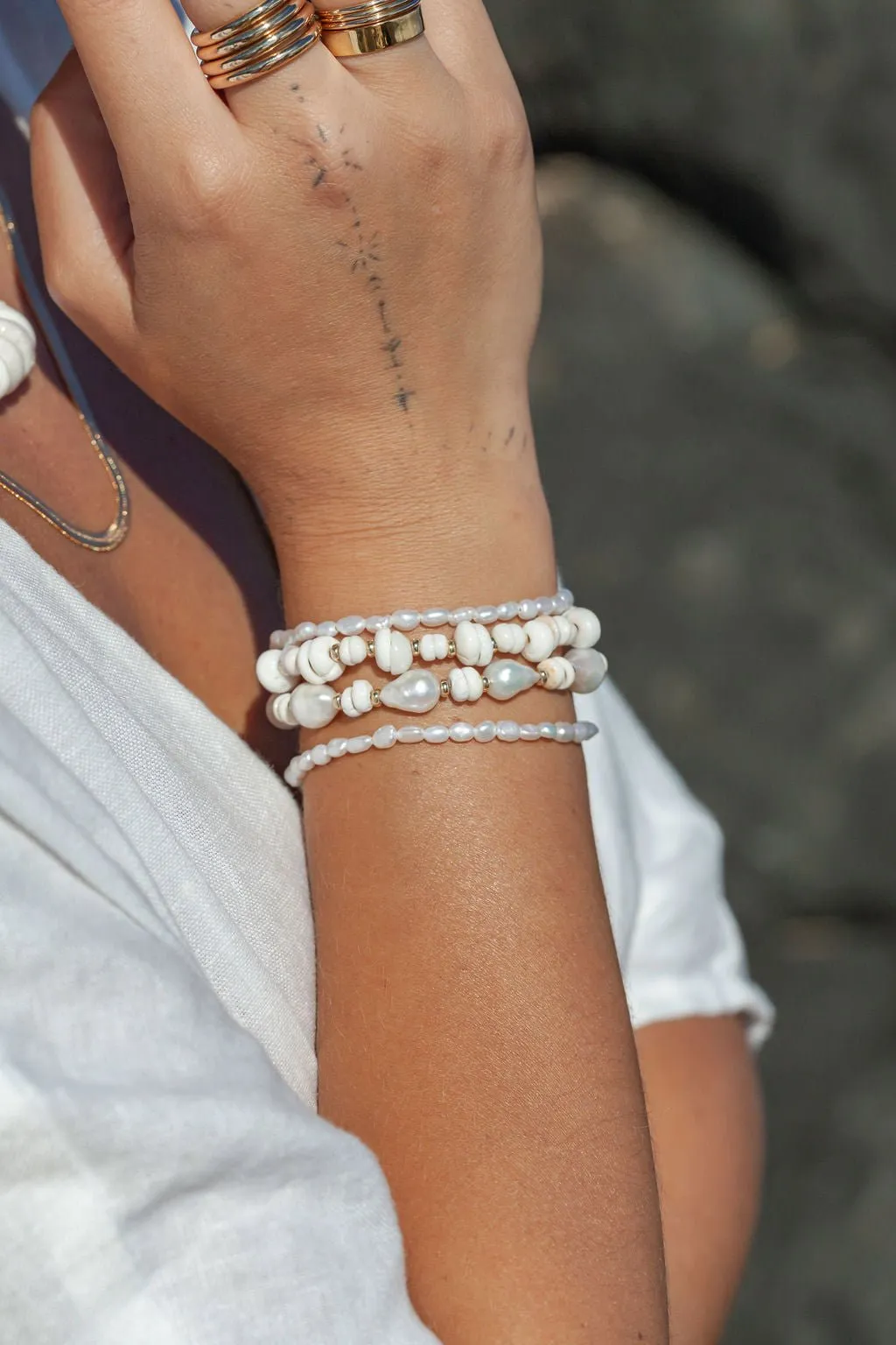 Puka Baroque Pearl Bracelet - Kakahi