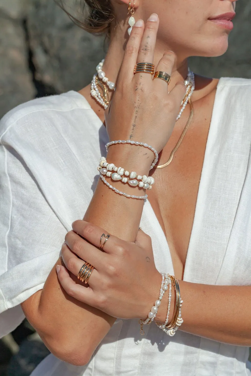 Puka Baroque Pearl Bracelet - Kakahi