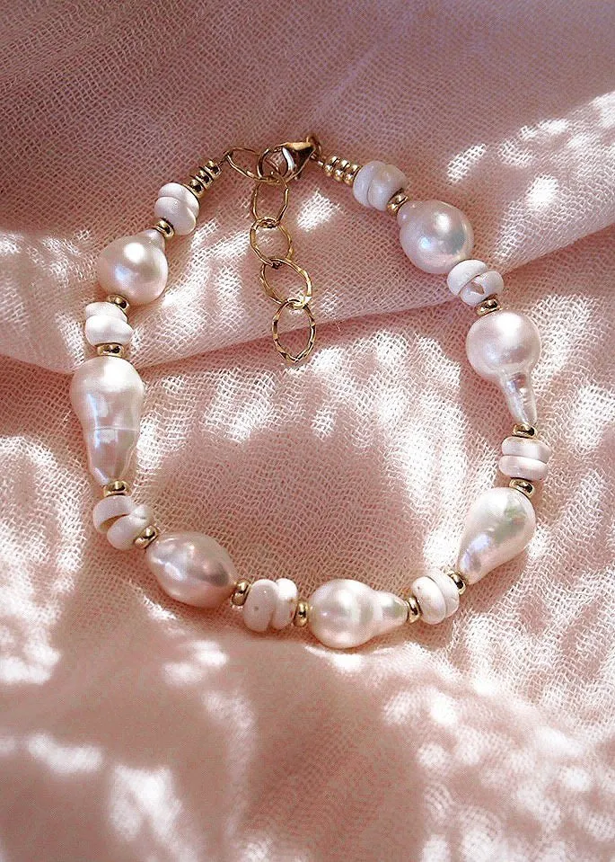 Puka Baroque Pearl Bracelet - Kakahi