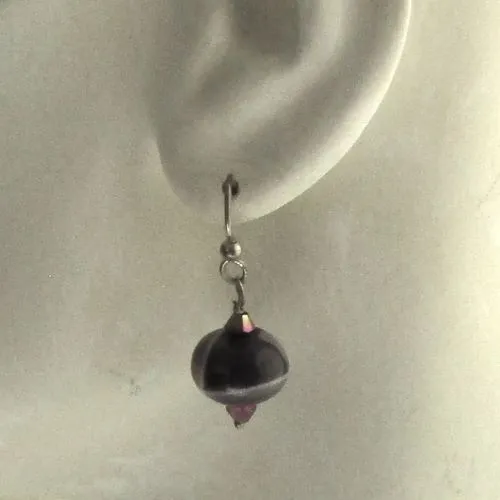 Purple Agate Drop Earrings