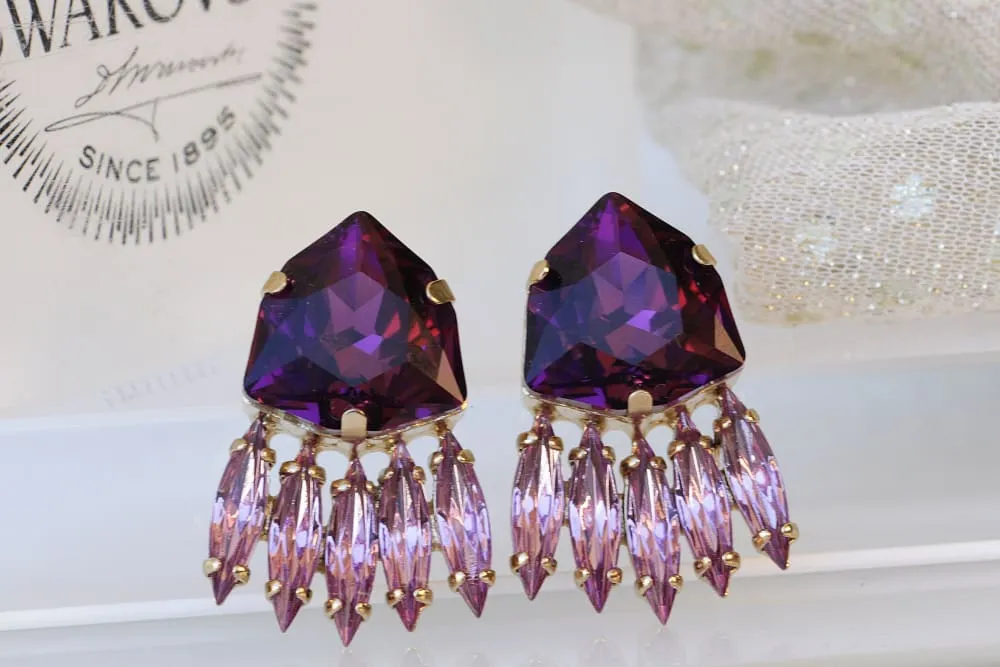 PURPLE AMETHYST  EARRINGS