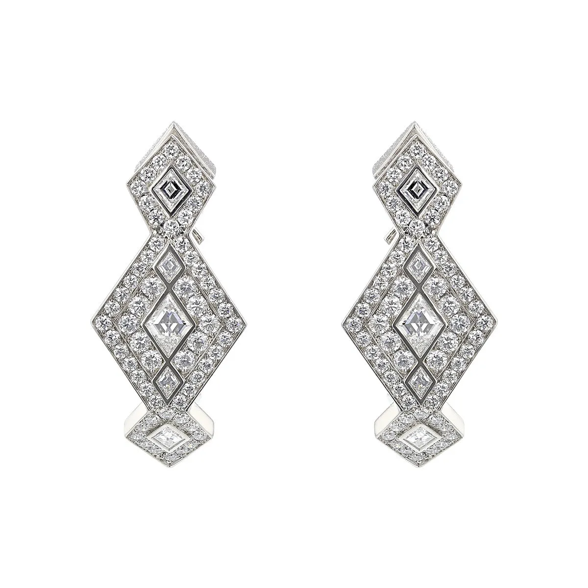 Queen of Diamonds Clutch Drop Earrings