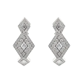 Queen of Diamonds Clutch Drop Earrings