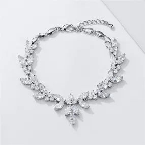 "Patricia" - Cubic Zirconia Bridal Bracelet - Available in Silver, Rose Gold and Yellow Gold