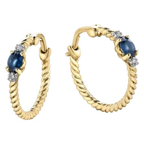 "SAPHIRA" SAPPHIRE DIAMOND HOOPS