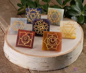 Rainbow CHAKRA Crystal Pyramids - Chakra Stones, Crystal Set, Crystal Starter Kit, Self Care, Healing Crystals and Stones, E0867