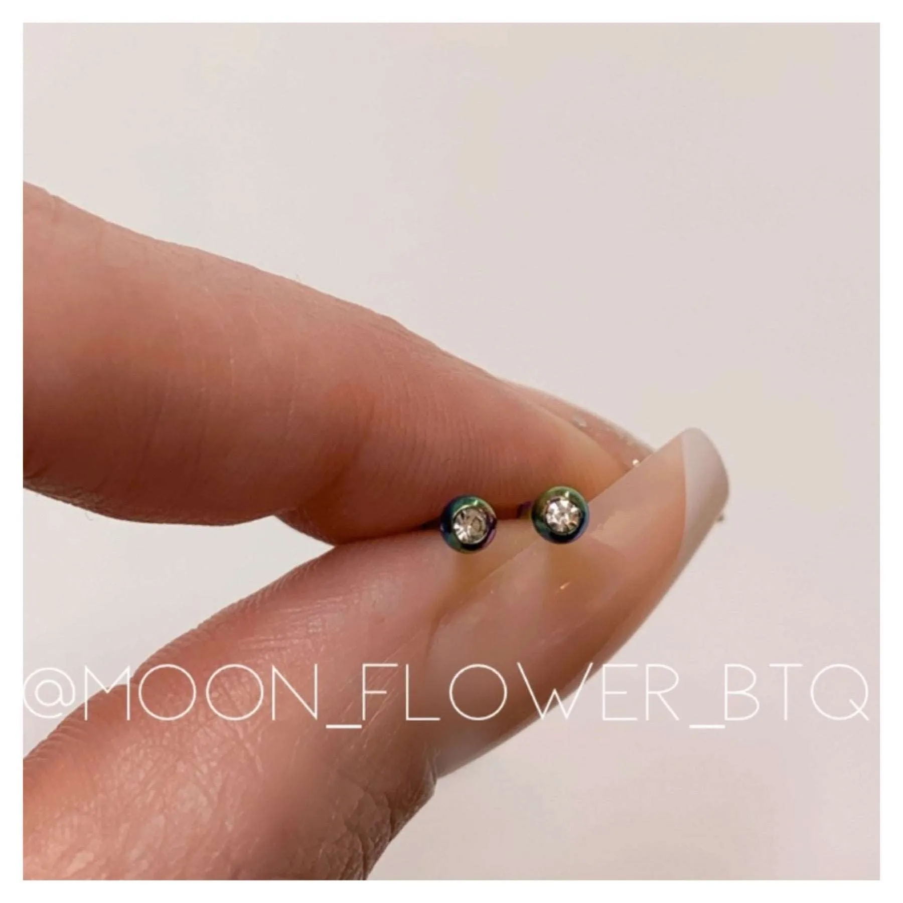 Rainbow CZ Flat Back Earrings