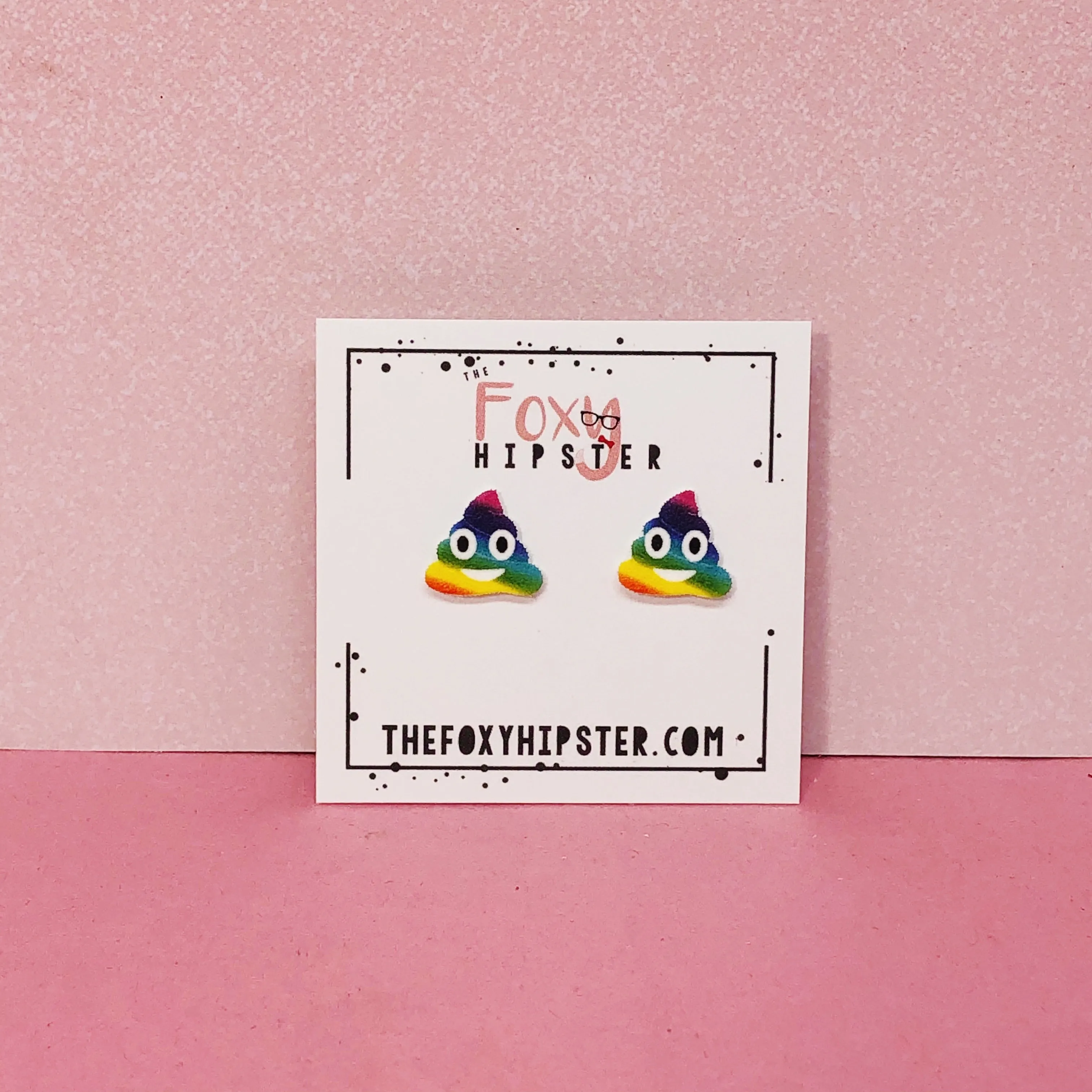 Rainbow Poop stud Earrings