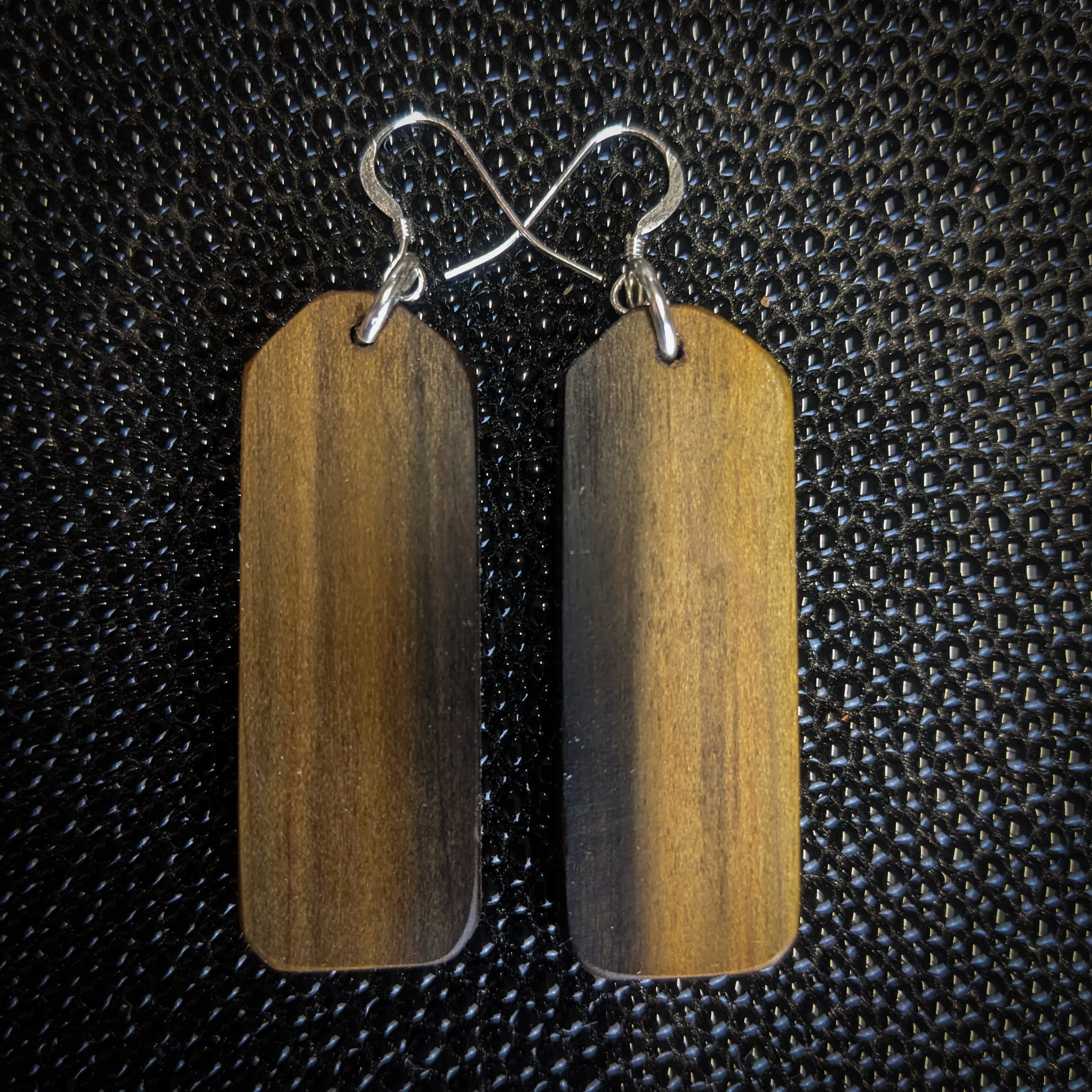 Rainbow Poplar Rectangle Dangle Earrings