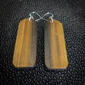 Rainbow Poplar Rectangle Dangle Earrings