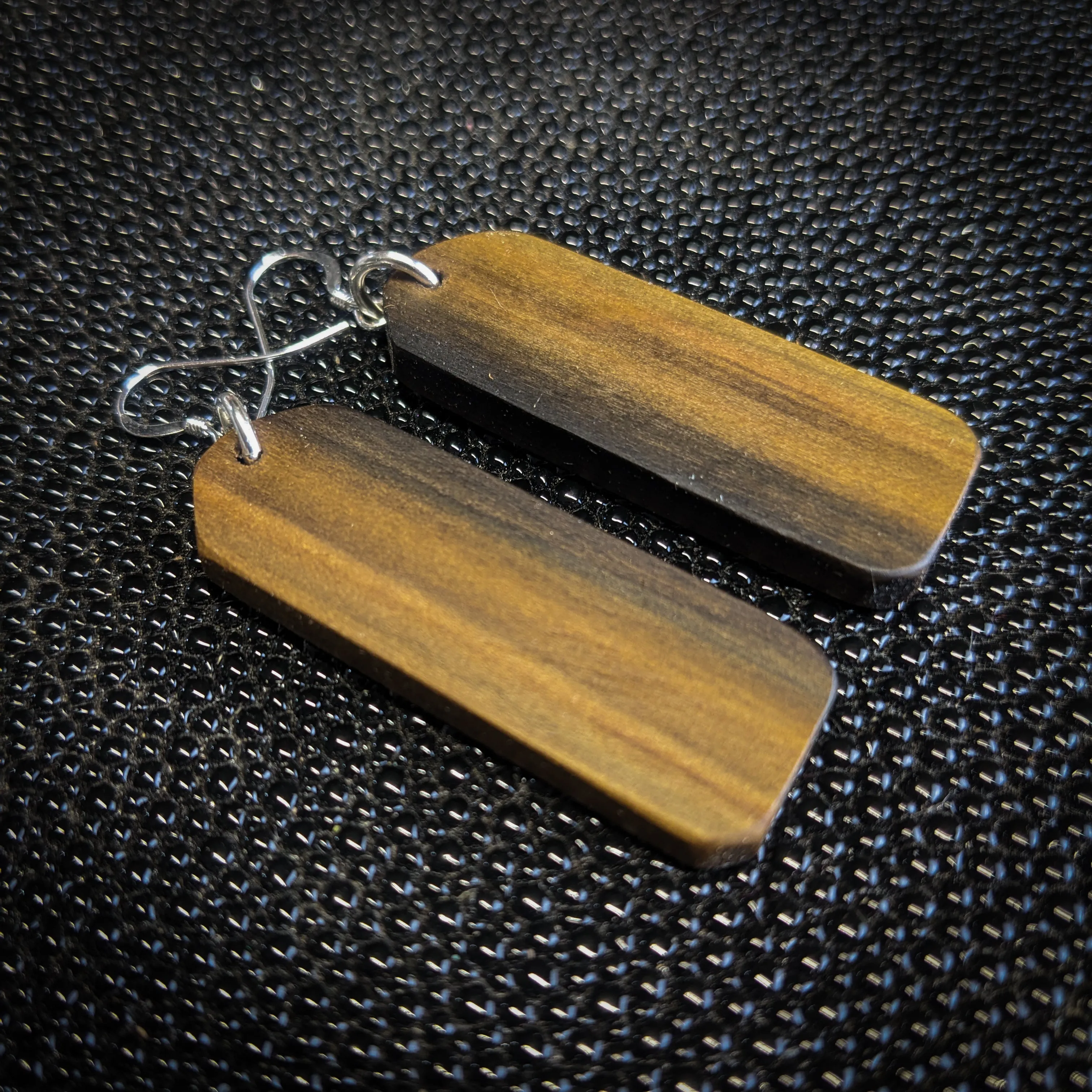 Rainbow Poplar Rectangle Dangle Earrings