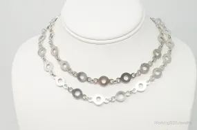 Rare Vintage Norwegian Modernist David Andersen Sterling Silver Necklace