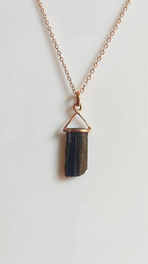 Raw Green Tourmaline (Verdelite) Pendant Necklace