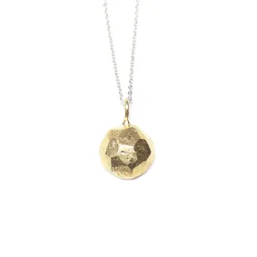 Raw Hemisphere Brass Pendant - Medium with sterling silver chain