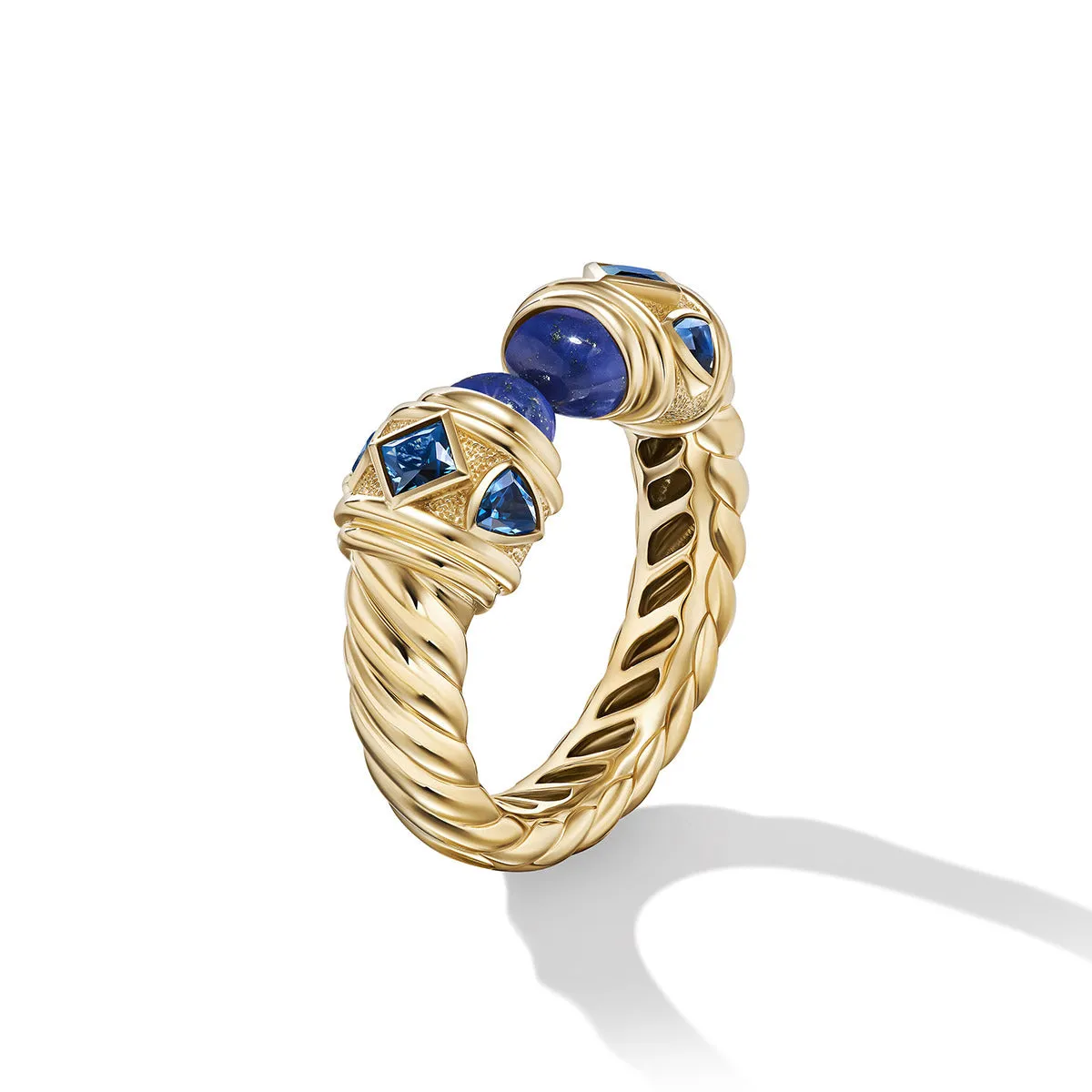 Renaissance Color Ring in 18K Yellow Gold with Lapis and Hampton Blue Topaz