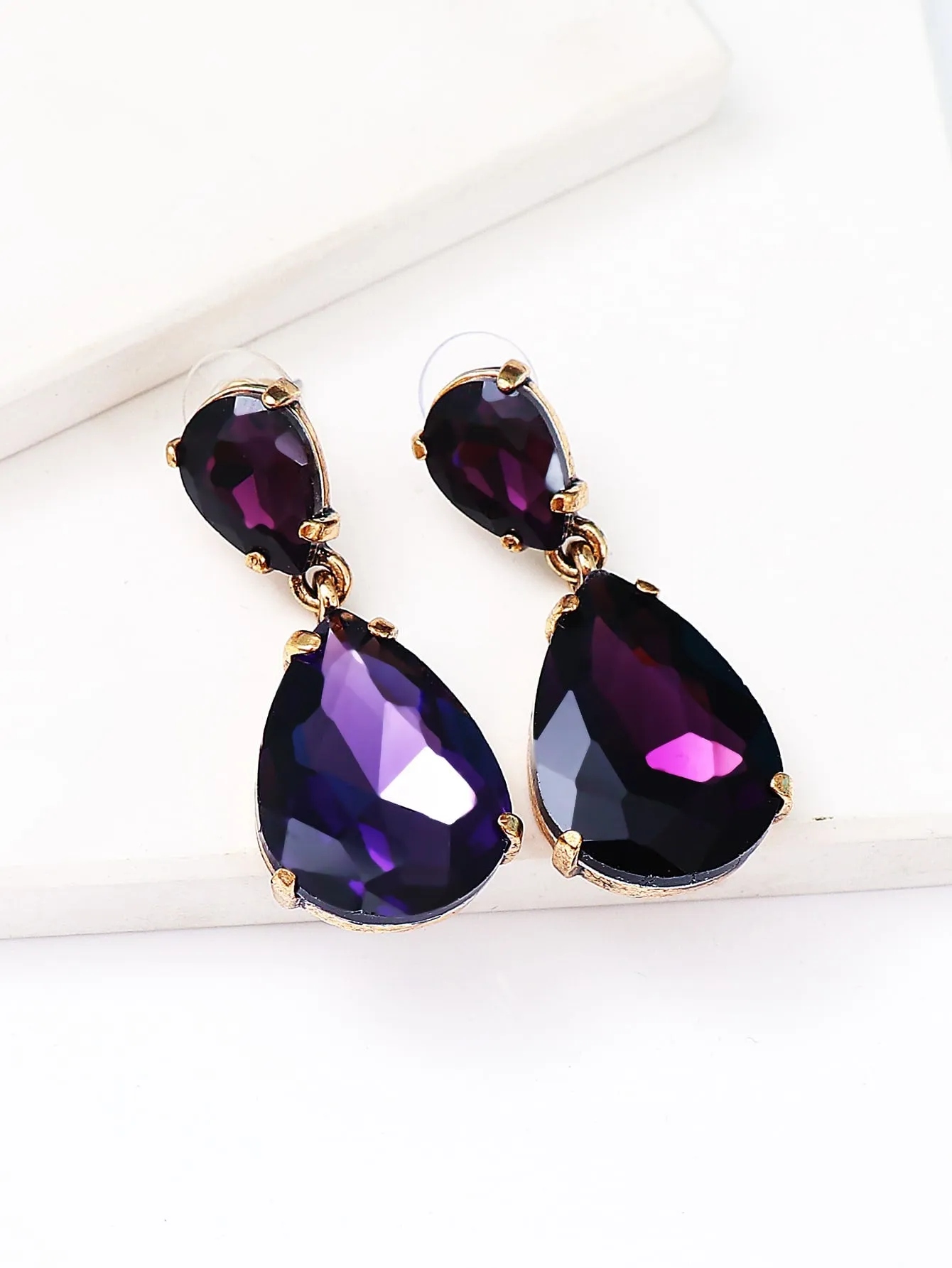 Rhinestone Water Drop Earrings