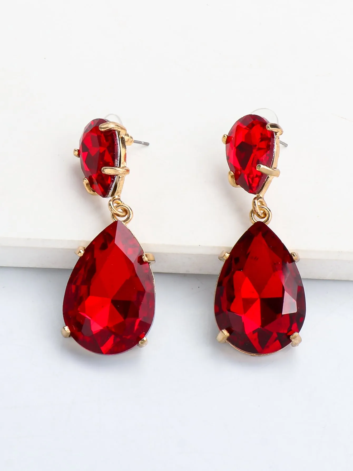 Rhinestone Water Drop Earrings