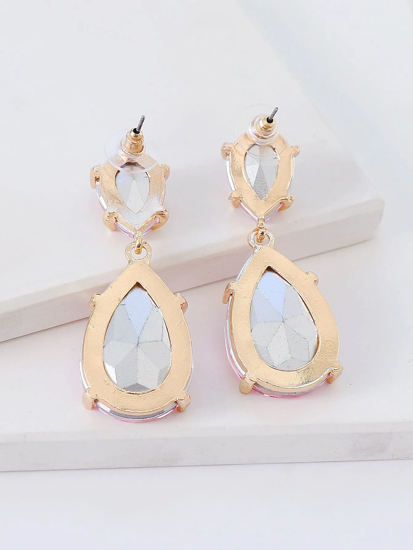 Rhinestone Water Drop Earrings