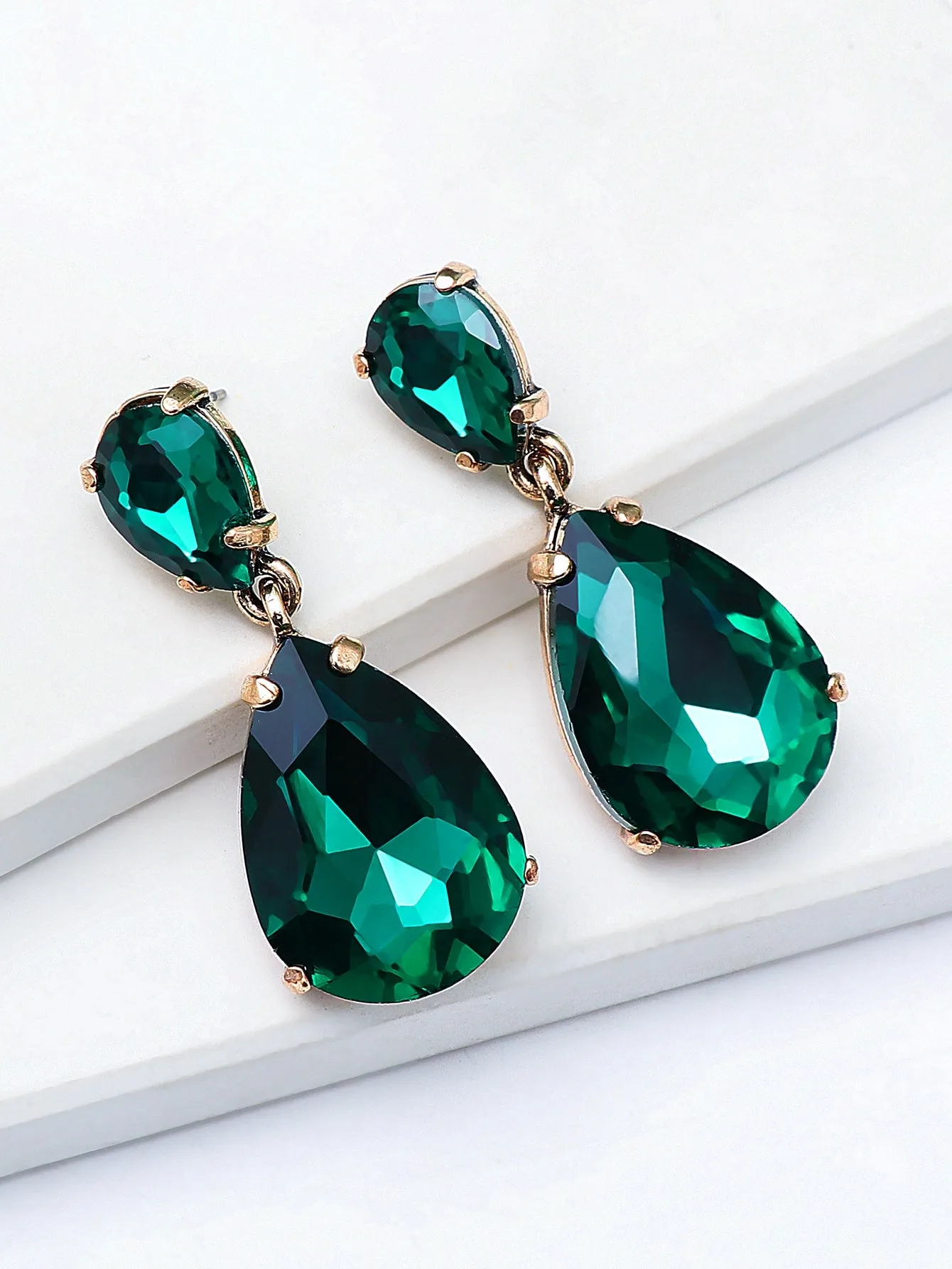 Rhinestone Water Drop Earrings