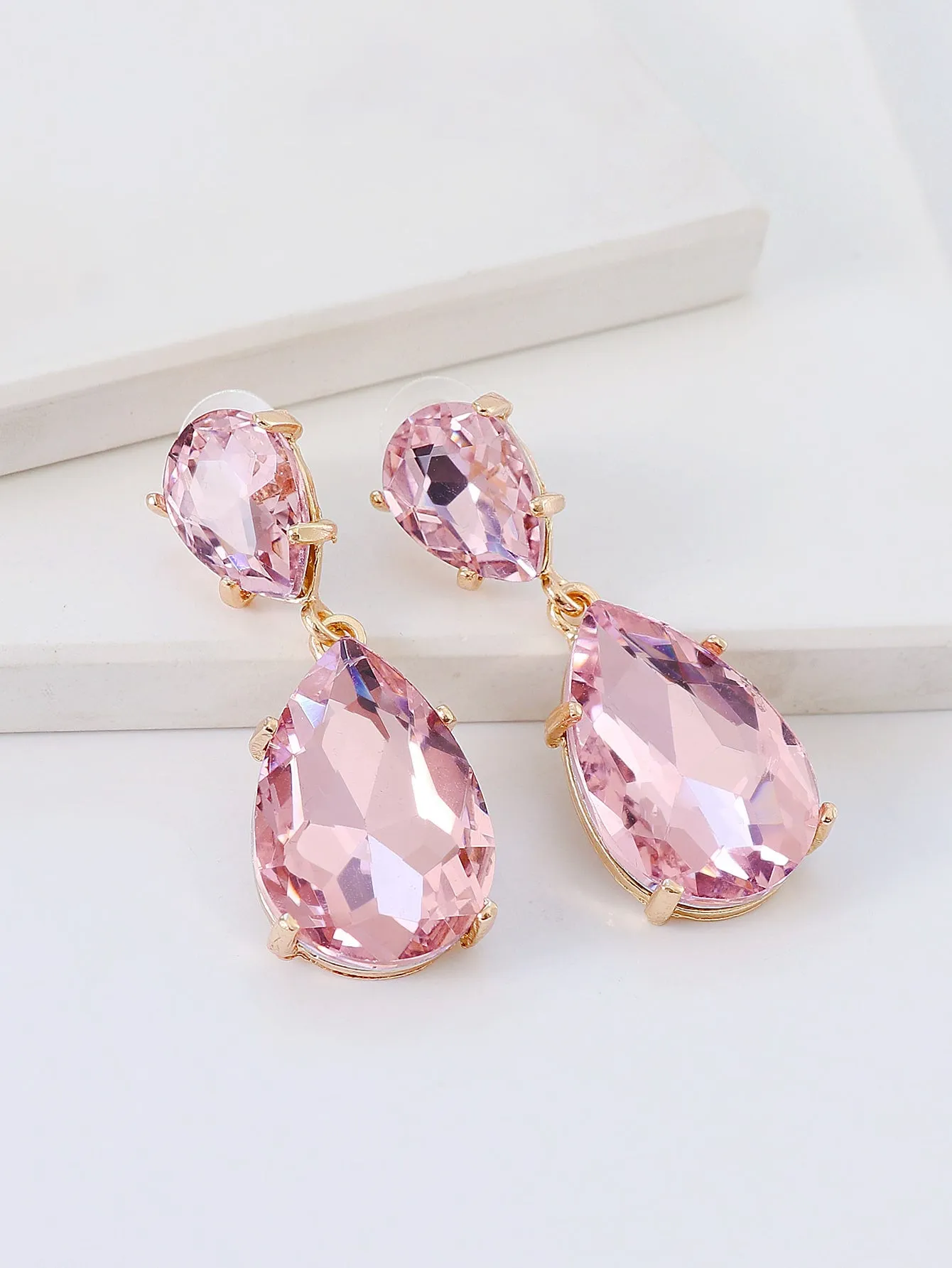 Rhinestone Water Drop Earrings