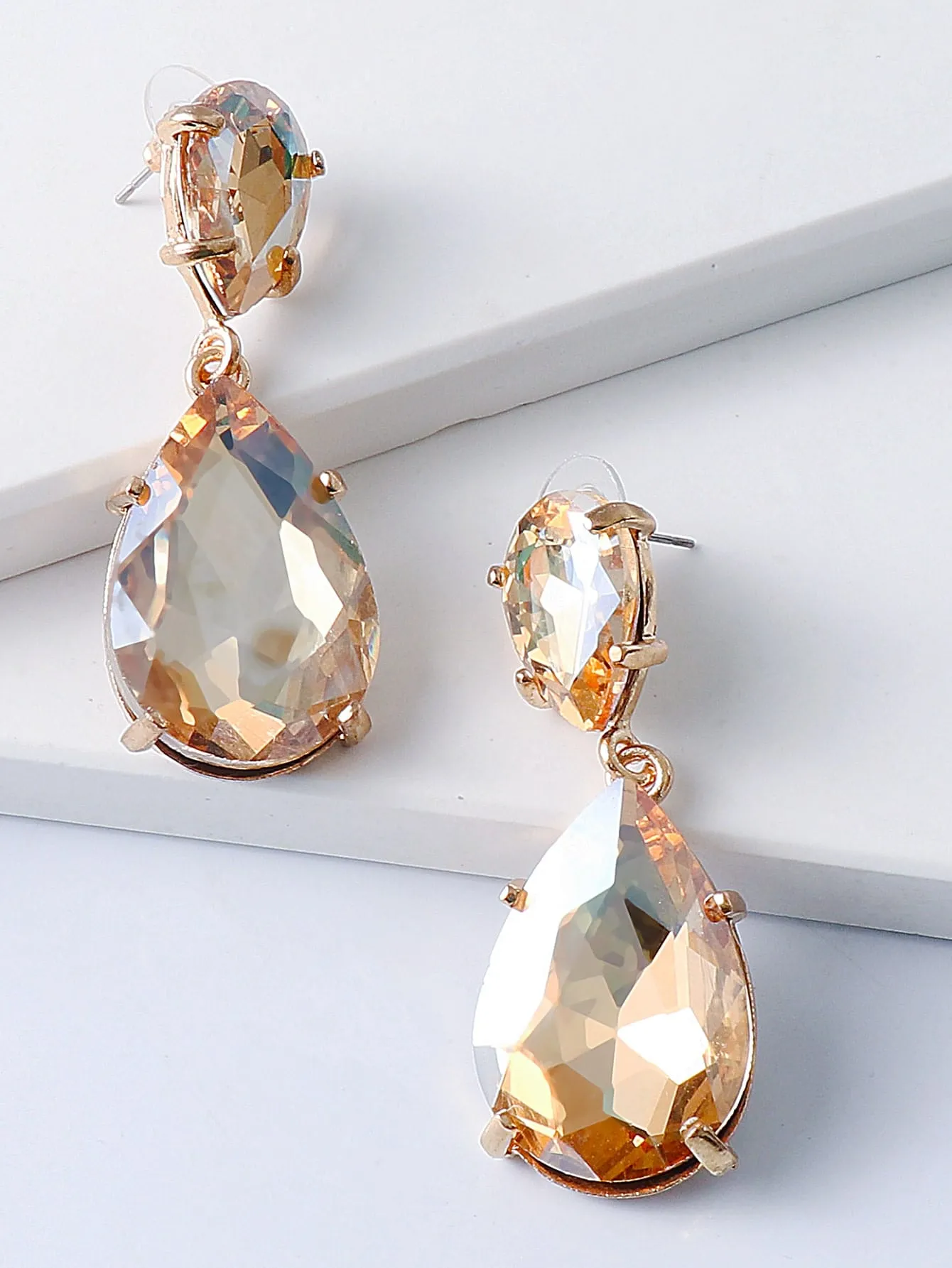 Rhinestone Water Drop Earrings