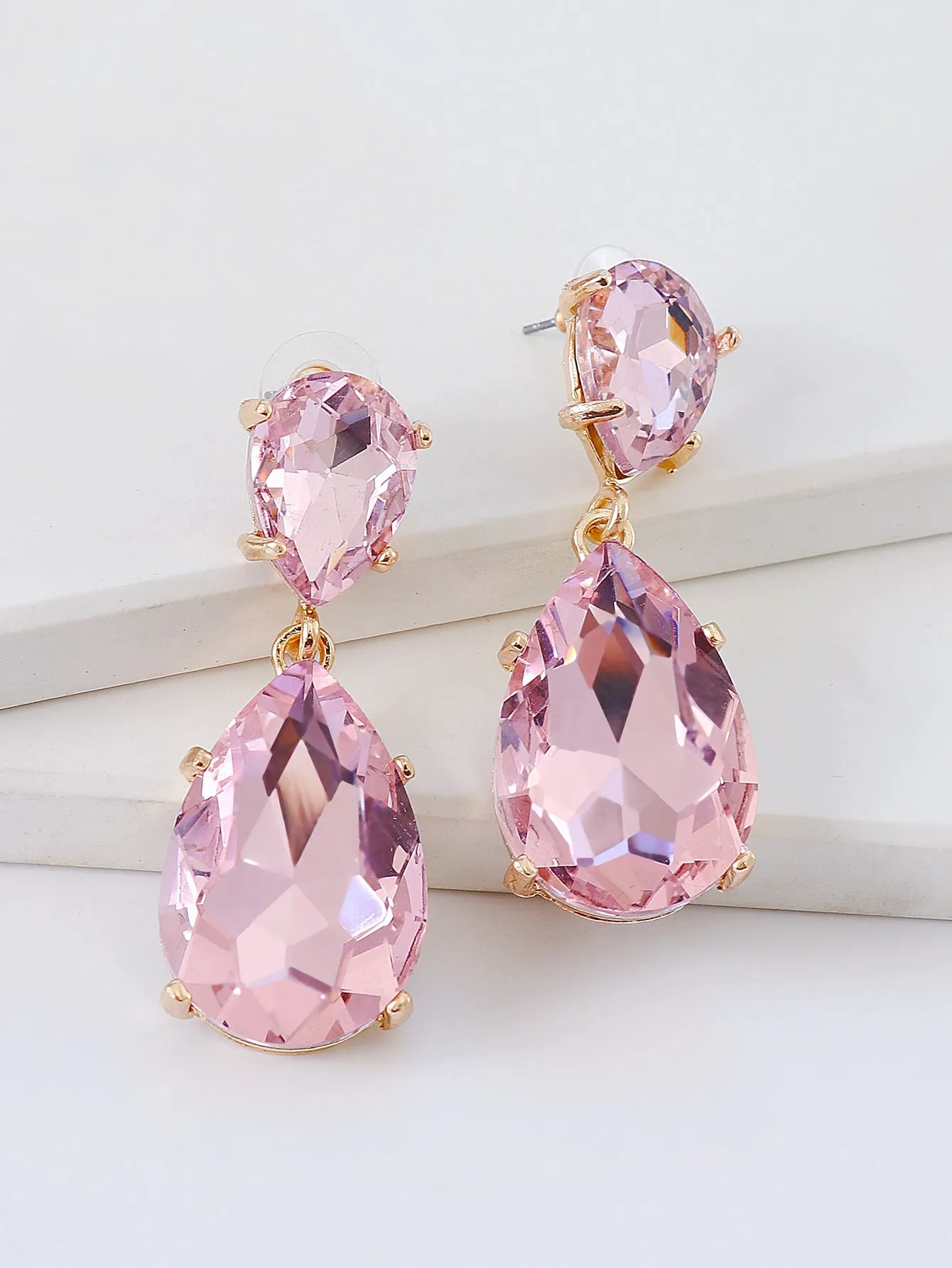 Rhinestone Water Drop Earrings