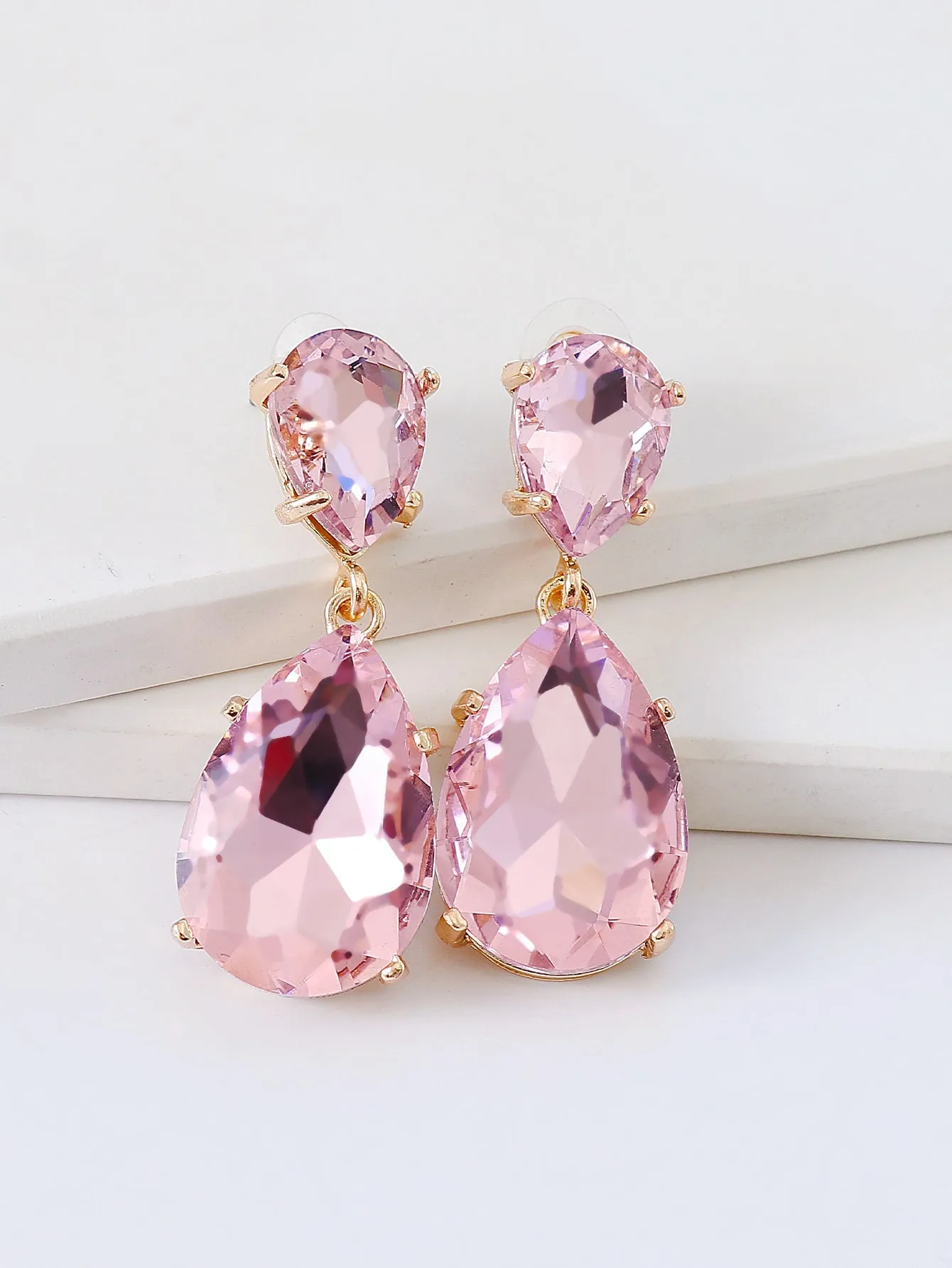 Rhinestone Water Drop Earrings