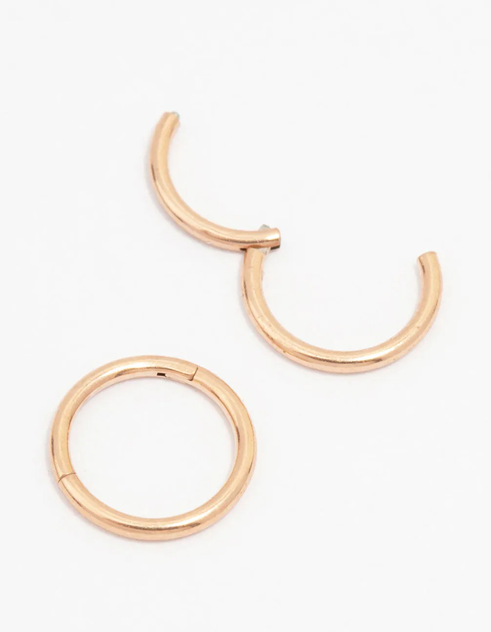 Rose Gold Plated Surgical Steel Fine Sleeper Hoop Earrings