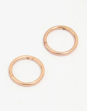 Rose Gold Plated Surgical Steel Fine Sleeper Hoop Earrings