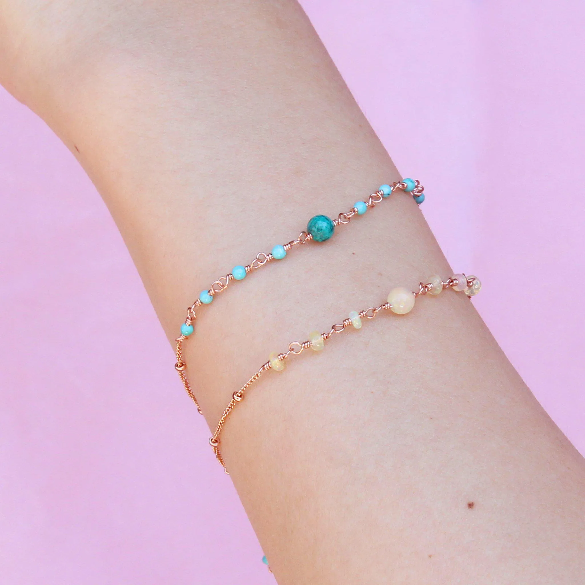 Rose Gold Turquoise Bracelet