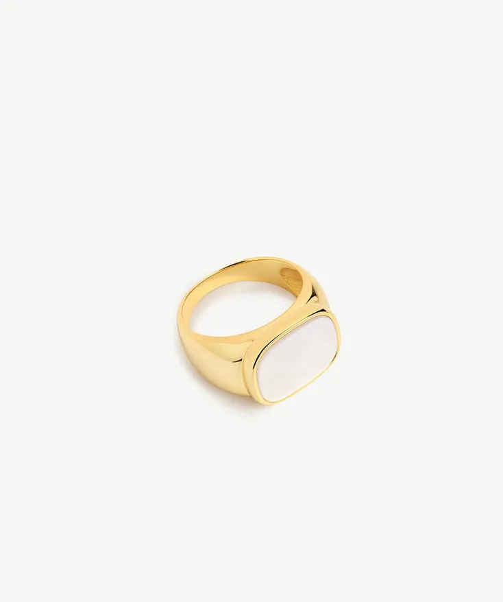 Royal Mother of Pearl Square Signet Ring