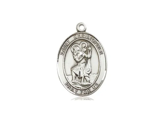 Saint Christopher Silver Pendant With Chain