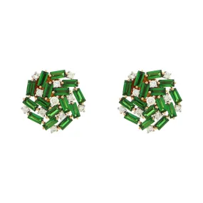 Salavetti 18K Rose Gold Tsavorite and Diamond Earrings