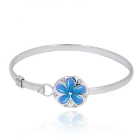 Sand Dollar Bangle with Blue Opal