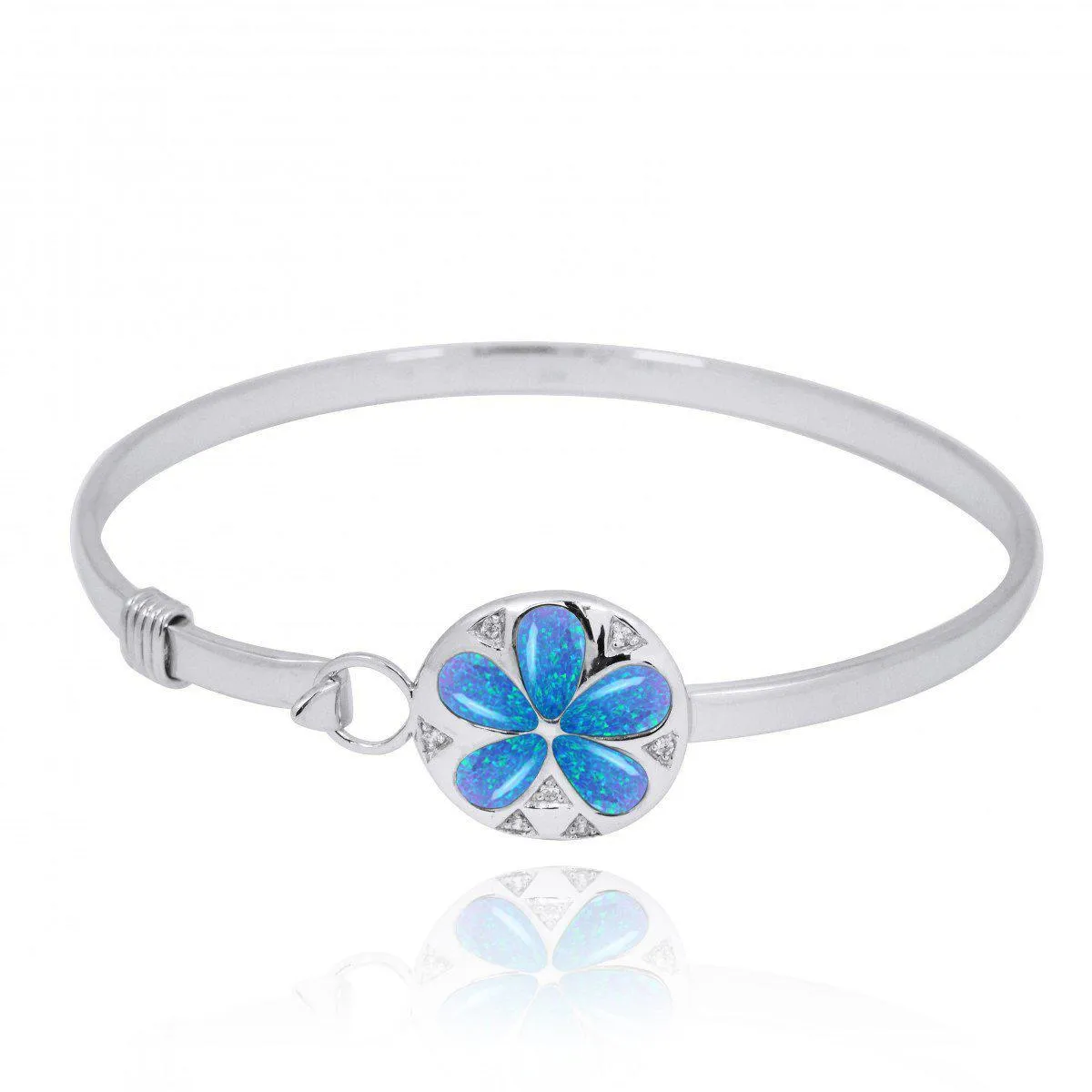 Sand Dollar Bangle with Blue Opal