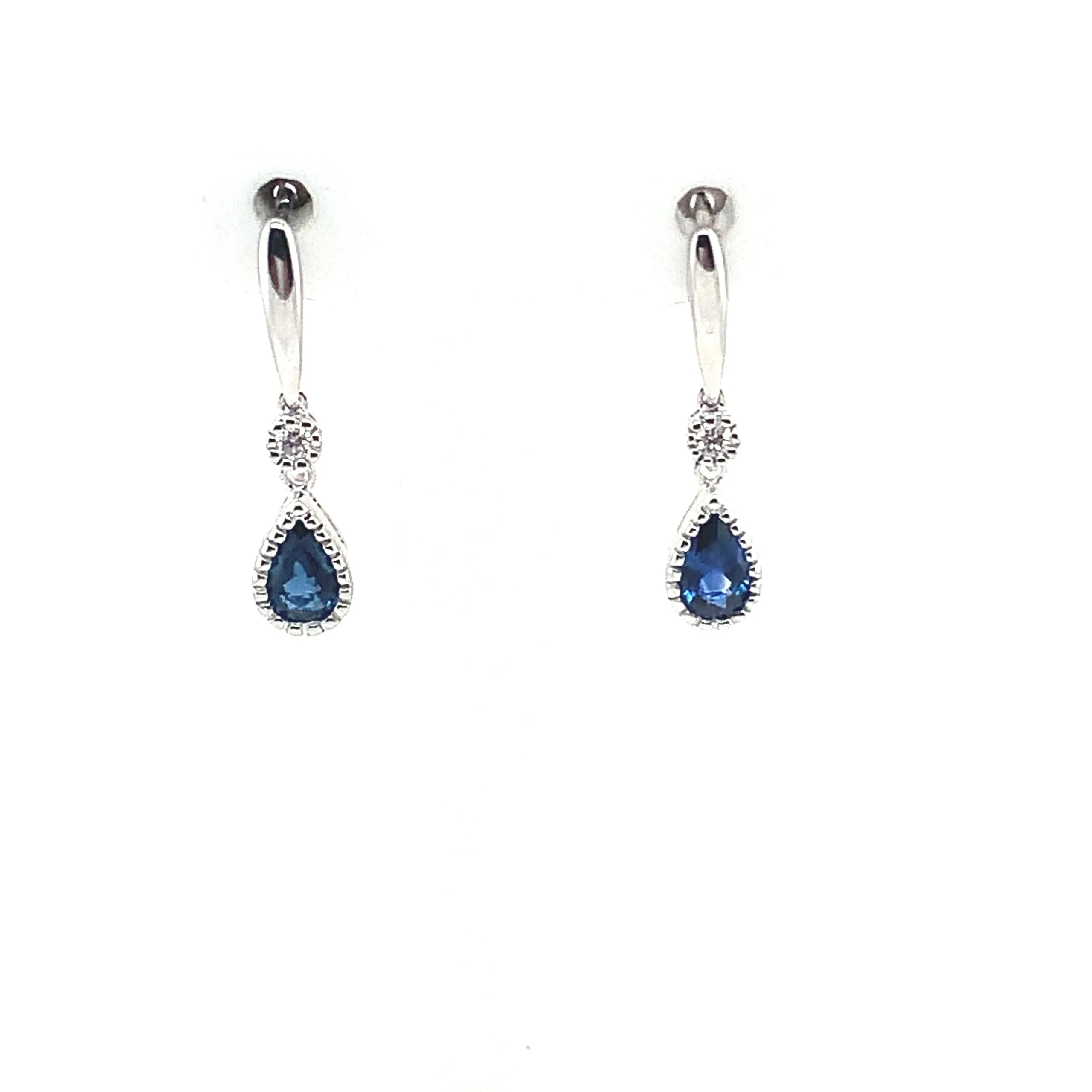 Sapphire and Diamond Dangle Earrings