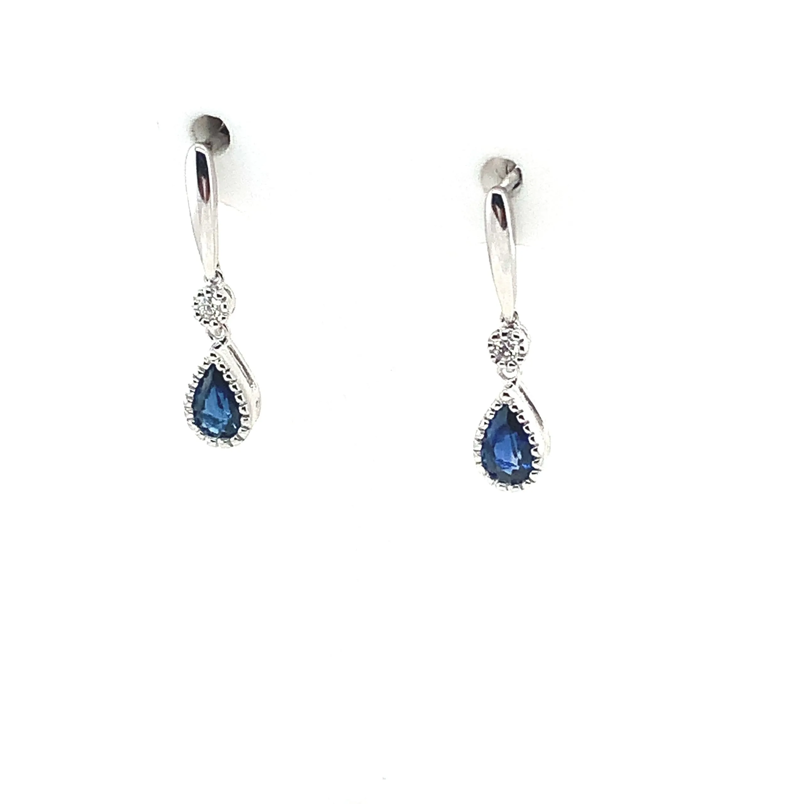 Sapphire and Diamond Dangle Earrings