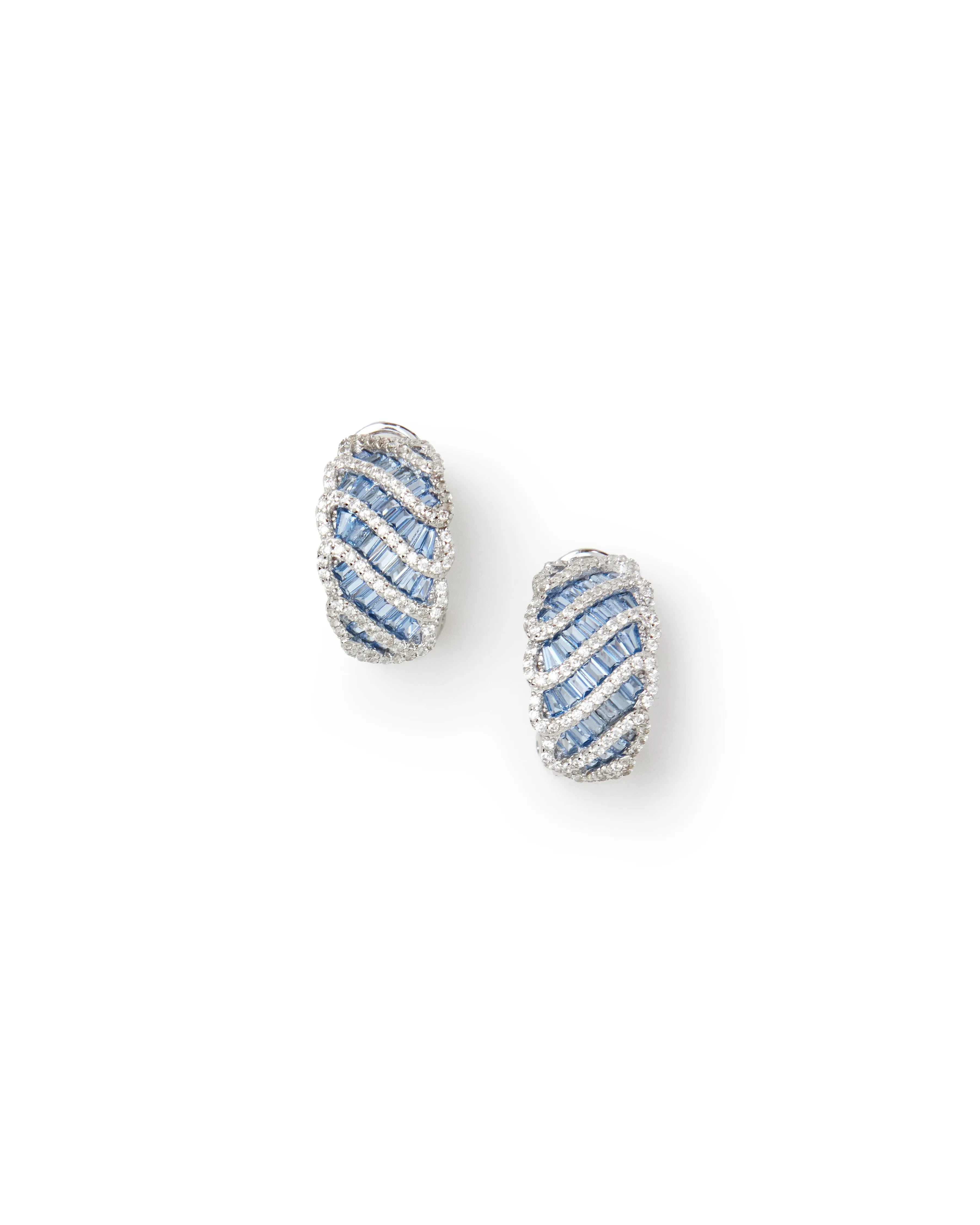 Sapphire Twist Hoops